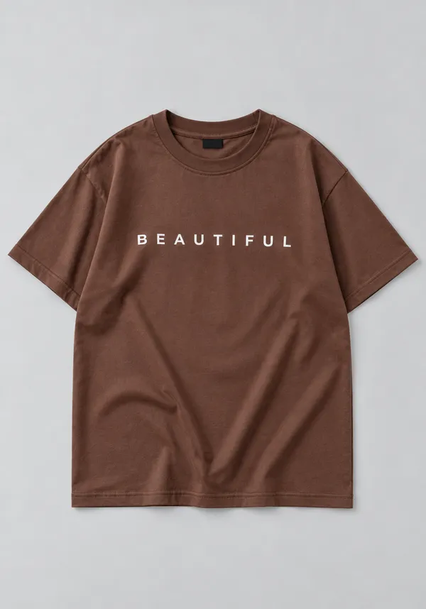 Hue_Nox_Women's_Brown_Beautiful_Typography_Oversized_T-Shirt