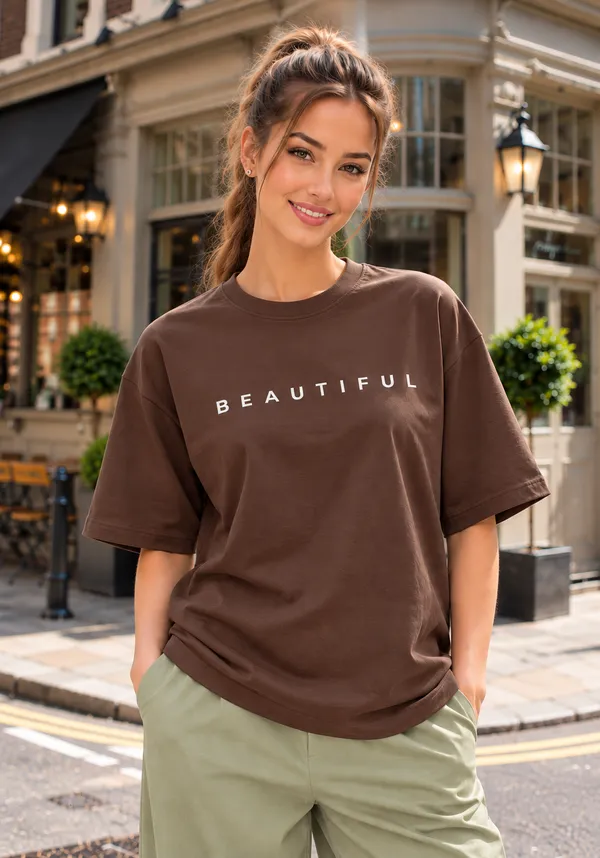 Hue_Nox_Women's_Brown_Beautiful_Typography_Oversized_T-Shirt