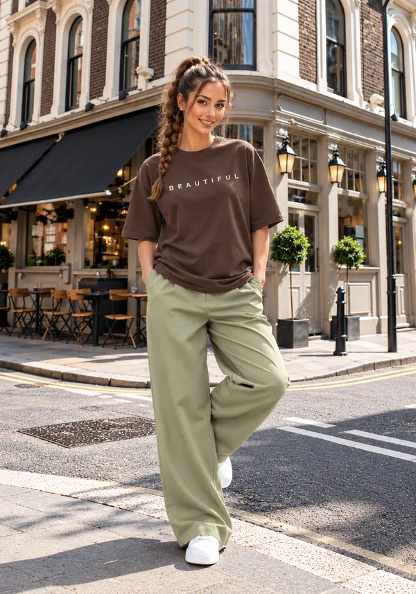 Hue_Nox_Women's_Brown_Beautiful_Typography_Oversized_T-Shirt