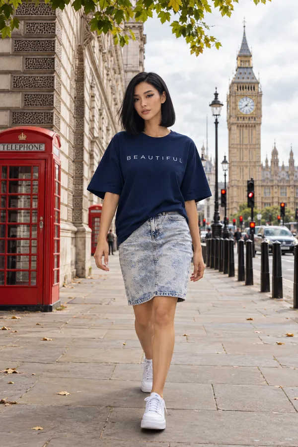 Hue_Nox_Women's_Navy_Beautiful_Typography_Oversized_T-Shirt