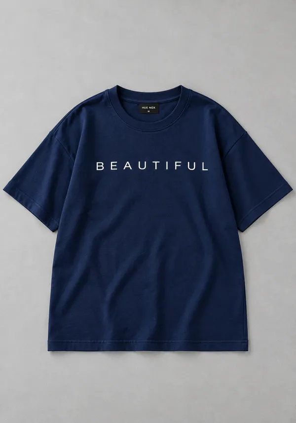 Hue_Nox_Women's_Navy_Beautiful_Typography_Oversized_T-Shirt