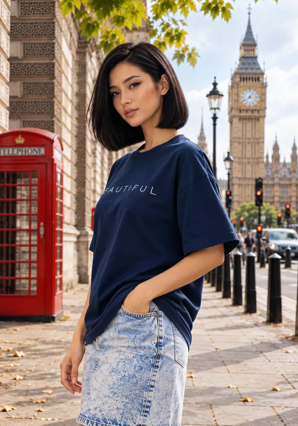 Hue_Nox_Women's_Navy_Beautiful_Typography_Oversized_T-Shirt