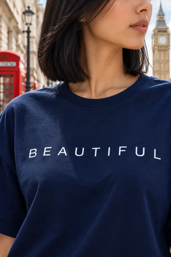 Hue_Nox_Women's_Navy_Beautiful_Typography_Oversized_T-Shirt