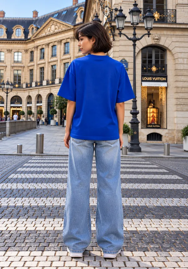 Hue_Nox_Women's_Royal_Blue_Beautiful_Typography_Oversized_T-Shirt
