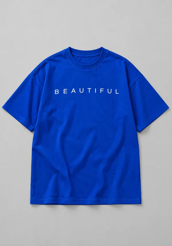 Hue_Nox_Women's_Royal_Blue_Beautiful_Typography_Oversized_T-Shirt