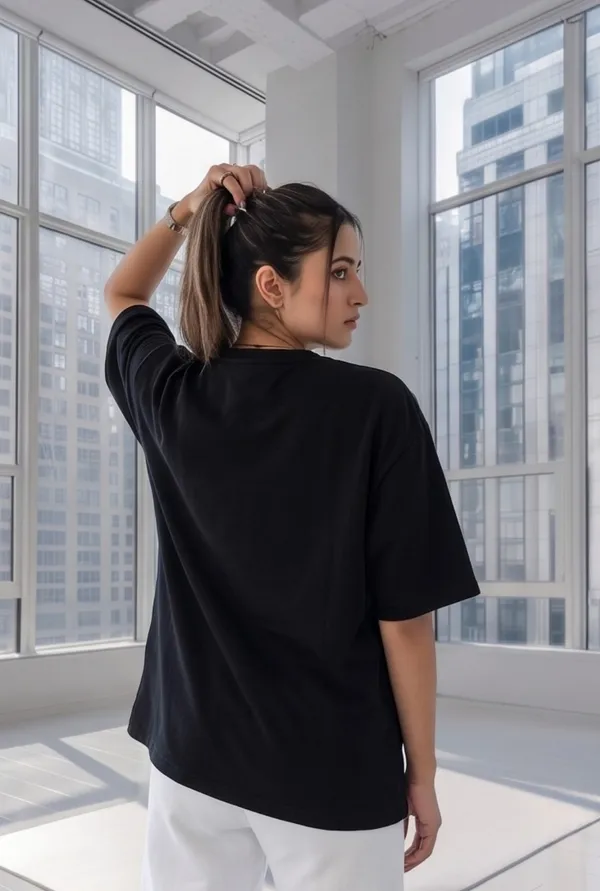 Hue_Nox_Women's_Black_Plain_Oversized_T-Shirt