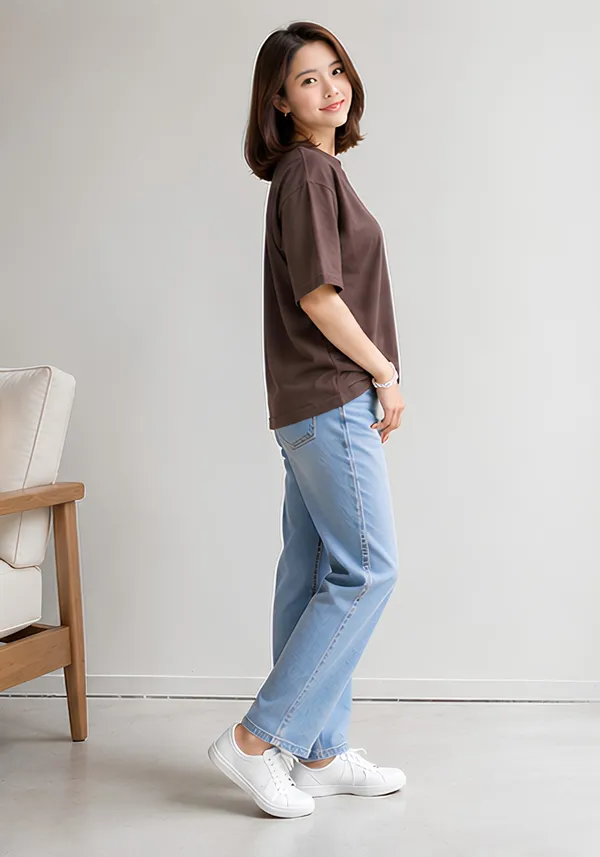 Hue_Nox_Women's_Brown_Plain_Oversized_T-Shirt