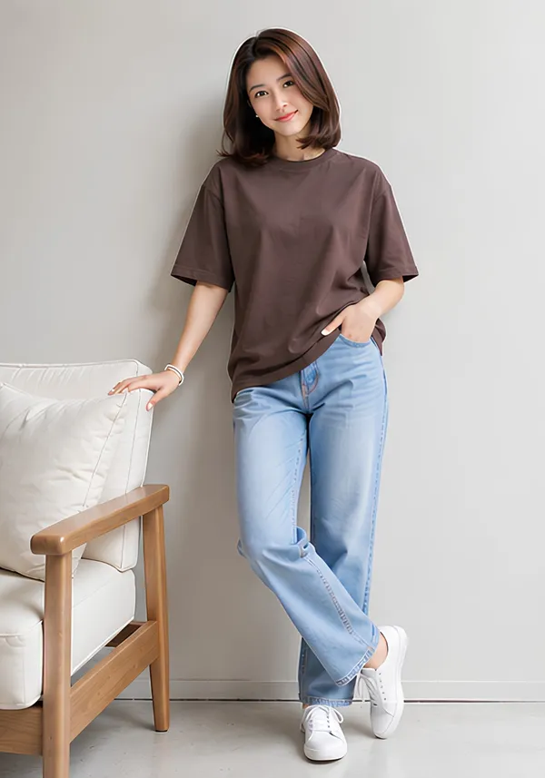 Hue_Nox_Women's_Brown_Plain_Oversized_T-Shirt