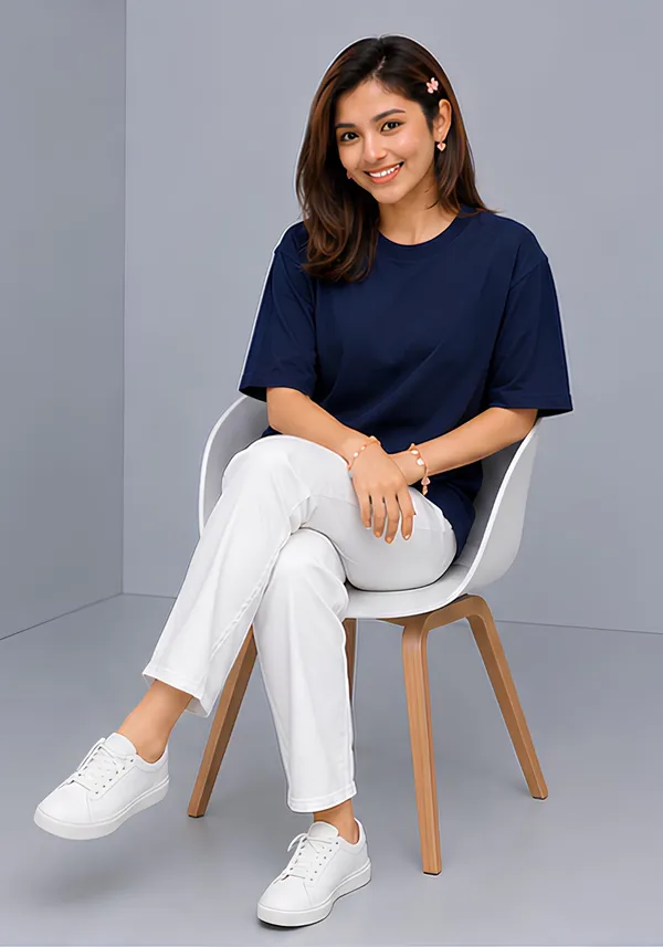 Hue_Nox_Women's_Navy_Plain_Oversized_T-Shirt