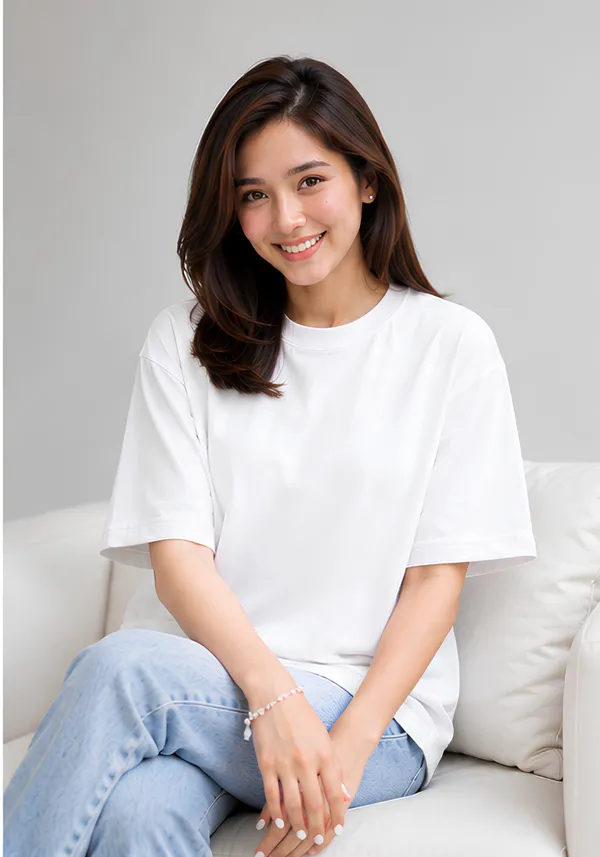Hue_Nox_Women's_White_Plain_Oversized_T-Shirt