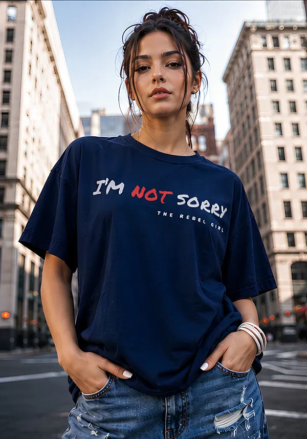 Hue_Nox_Women's_Navy_The_Rebel_Girl_Graphic_Oversized_T-Shirt