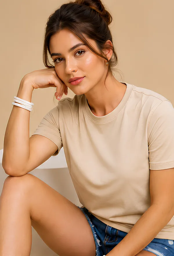 Hue_Nox_Women's_Beige_Plain_Regular_Fit_T-Shirt
