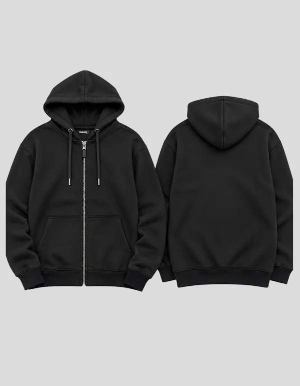 Hue_Nox_Women's_Black_Solid_Regular_Fit_Full_Zipper_Hoodie