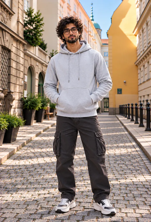 Hue_Nox_Men's_Grey_Solid_Regular_Fit_Hoodie