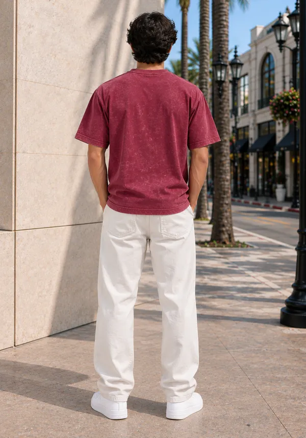 Hue_Nox_Men's_Maroon_California_Graphic_Acid_Washed_Oversized_T-Shirt