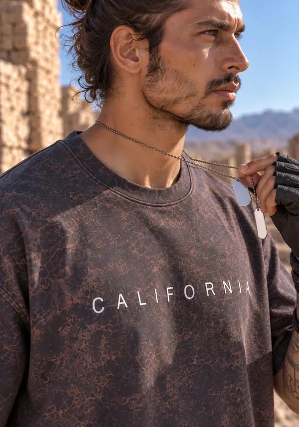 Hue_Nox_Men's_Navy_Brown_California_Graphic_Oversized_T-Shirt