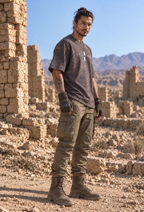 Hue_Nox_Men's_Navy_Brown_California_Graphic_Oversized_T-Shirt