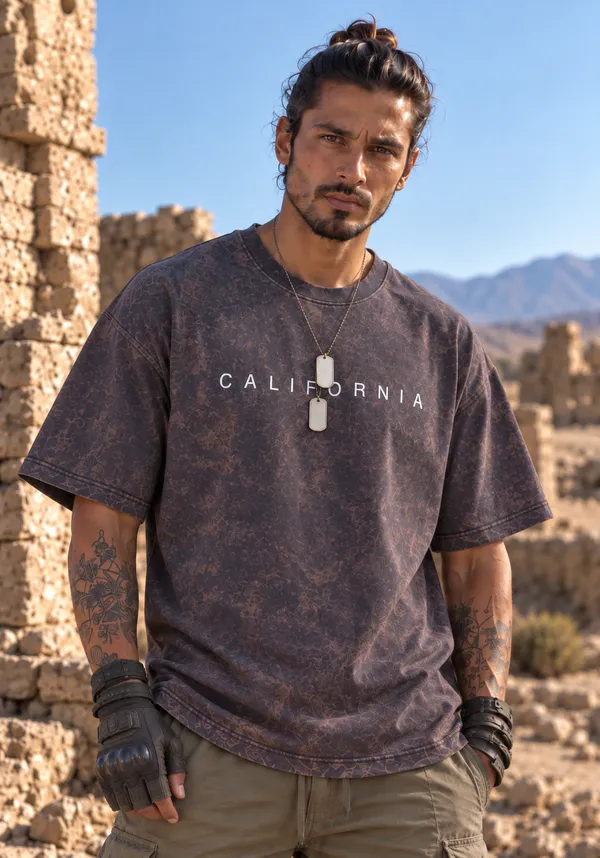 Hue_Nox_Men's_Navy_Brown_California_Graphic_Oversized_T-Shirt