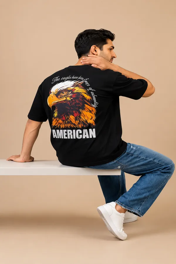 Hue_Nox_Men's_Black_Eagle_Graphic_Oversized_T-Shirt