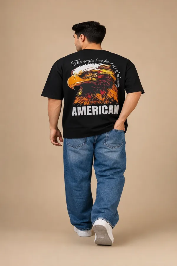 Hue_Nox_Men's_Black_Eagle_Graphic_Oversized_T-Shirt