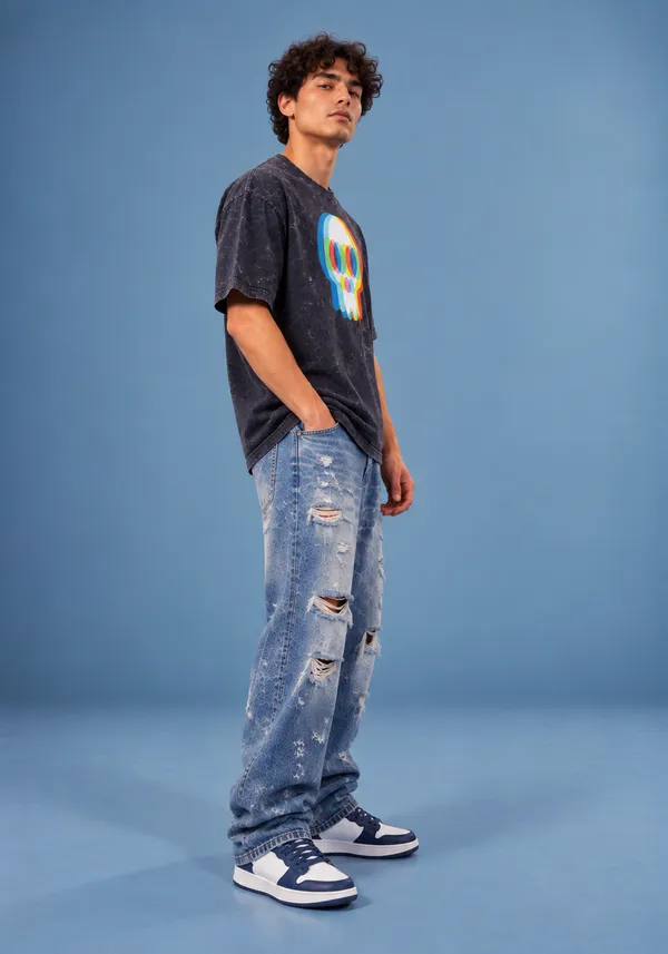 Hue_Nox_Men's_Charcoal_Navy_Skull_Glitch_Graphic_Oversized_Acid_Washed_T-Shirt