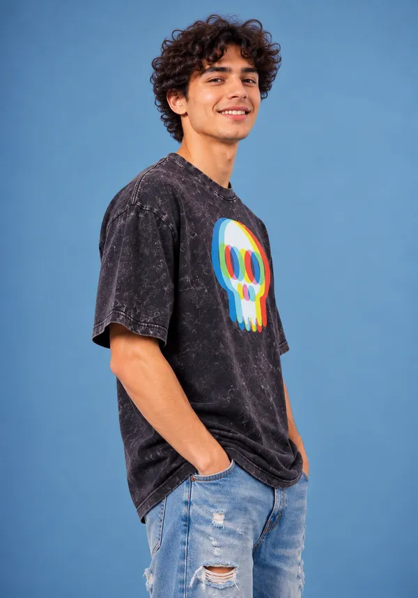 Hue_Nox_Men's_Charcoal_Navy_Skull_Glitch_Graphic_Oversized_Acid_Washed_T-Shirt