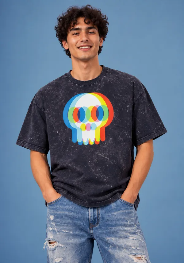 Hue_Nox_Men's_Charcoal_Navy_Skull_Glitch_Graphic_Oversized_Acid_Washed_T-Shirt