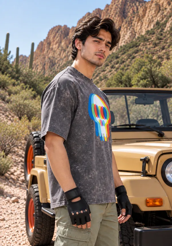 Hue_Nox_Men's_Charcoal_Grey_Skull_Glitch_Graphic_Oversized_Acid_Washed_T-Shirt