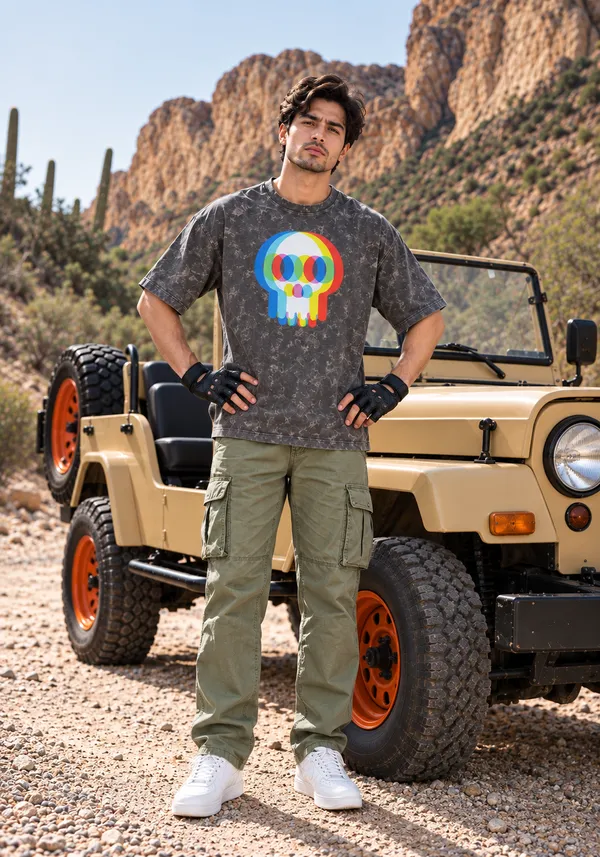 Hue_Nox_Men's_Charcoal_Grey_Skull_Glitch_Graphic_Oversized_Acid_Washed_T-Shirt
