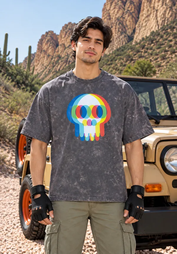 Hue_Nox_Men's_Charcoal_Grey_Skull_Glitch_Graphic_Oversized_Acid_Washed_T-Shirt