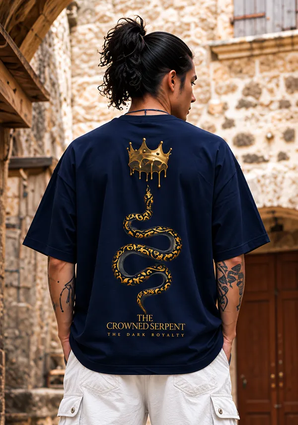 Hue_Nox_Men's_Navy_The_Dark_Royalty_Graphic_Oversized_T-Shirt