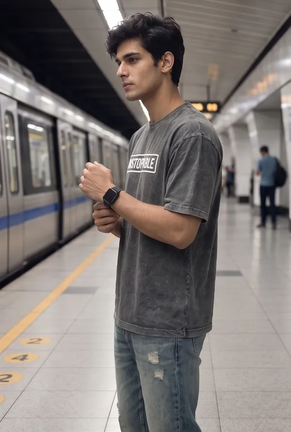 Hue_Nox_Men's_Grey_Unstoppable_Graphic_Oversized_Acid_Washed_T-Shirt