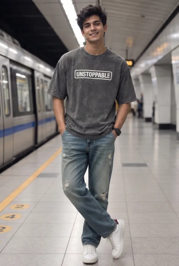 Hue_Nox_Men's_Grey_Unstoppable_Graphic_Oversized_Acid_Washed_T-Shirt