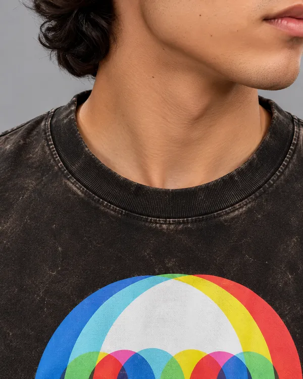 Hue_Nox_Men's_Charcoal_Brown_Skull_Glitch_Graphic_Oversized_Acid_Washed_T-Shirt