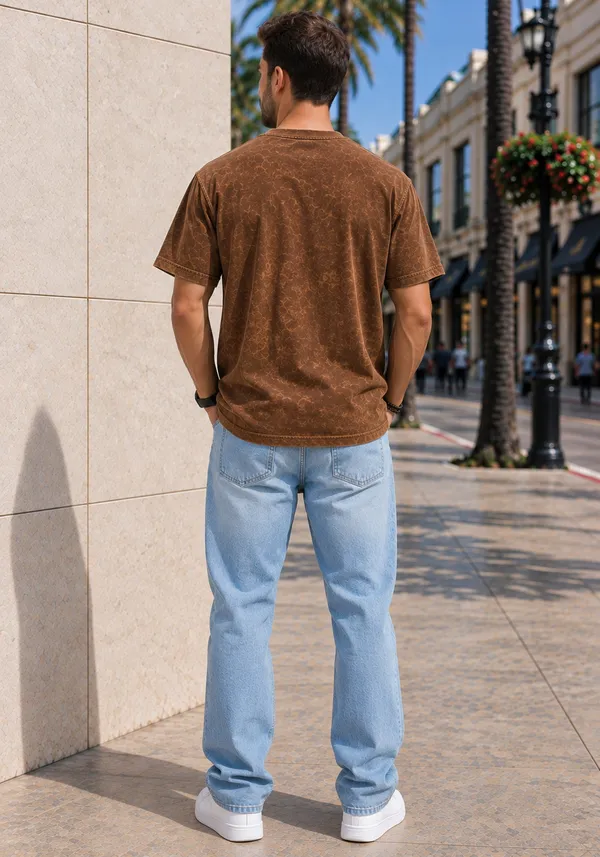 Hue_Nox_Men's_Brown_California_Graphic_Oversized_Acid_Washed_T-Shirt