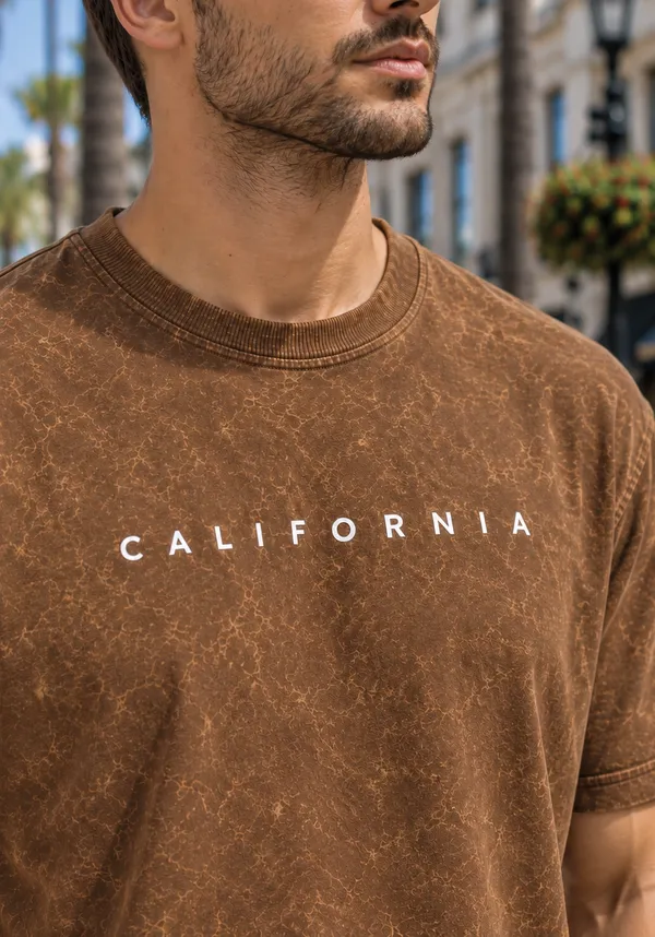 Hue_Nox_Men's_Brown_California_Graphic_Oversized_Acid_Washed_T-Shirt