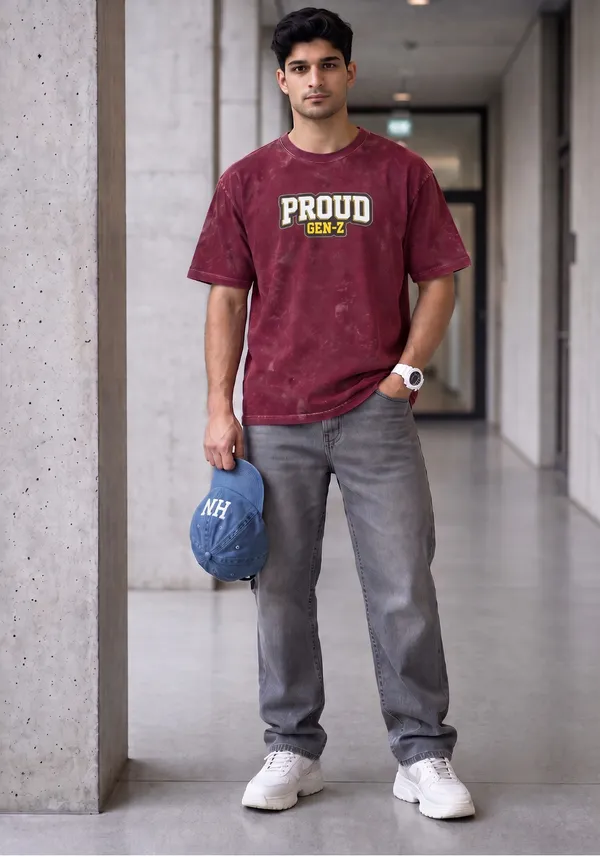 Hue_Nox_Men's_Maroon_Proud_GenZ_Graphic_Oversized_Acid_Washed_T-Shirt