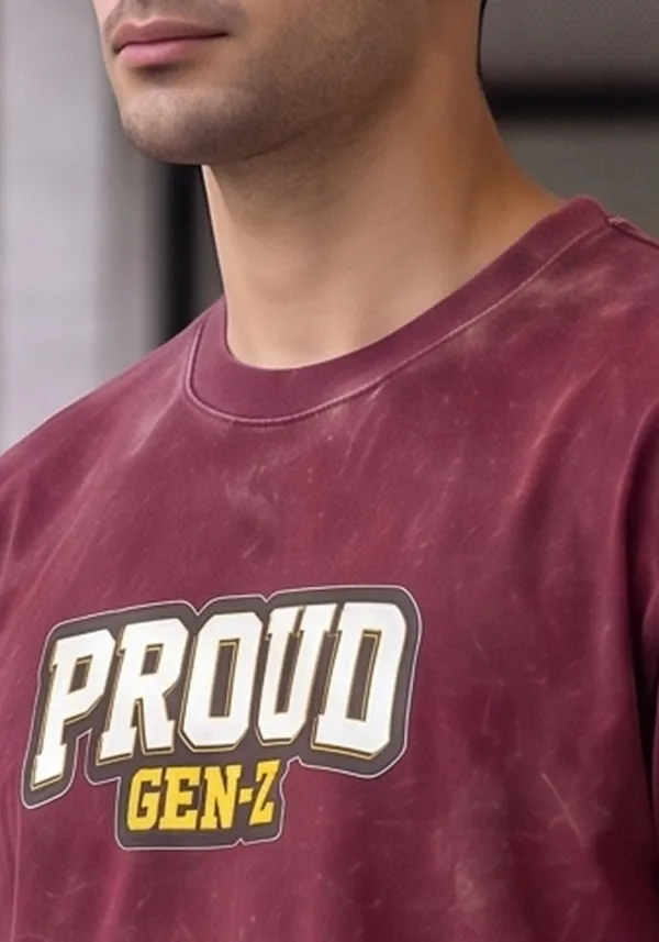 Hue_Nox_Men's_Maroon_Proud_GenZ_Graphic_Oversized_Acid_Washed_T-Shirt