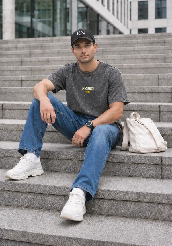 Hue_Nox_Men's_Charcoal_Grey_Proud_GenZ_Graphic_Oversized_Acid_Washed_T-Shirt