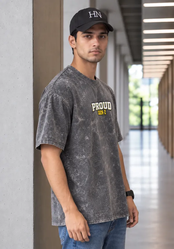 Hue_Nox_Men's_Charcoal_Grey_Proud_GenZ_Graphic_Oversized_Acid_Washed_T-Shirt