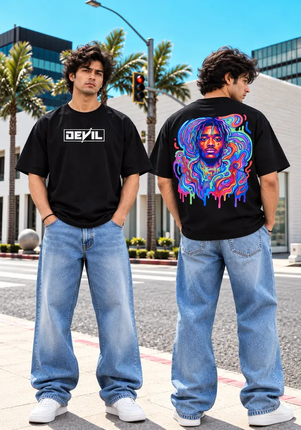 Hue_Nox_Men's_Black_Rapper_4_Graphic_Oversized_T-Shirt