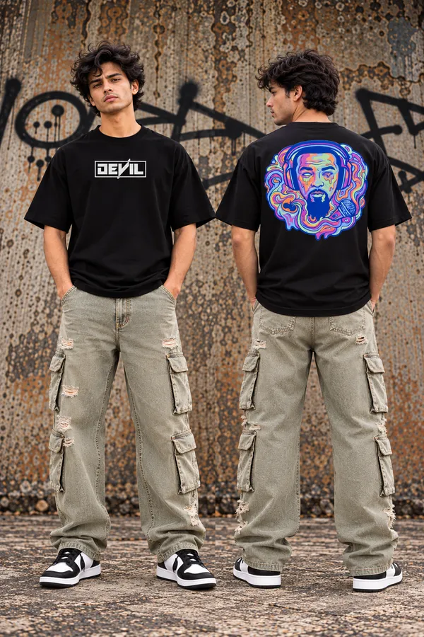 Hue_Nox_Men's_Black_Rapper_3_Graphic_Oversized_T-Shirt