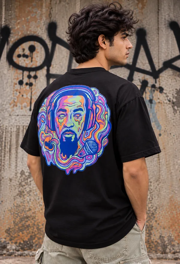 Hue_Nox_Men's_Black_Rapper_3_Graphic_Oversized_T-Shirt