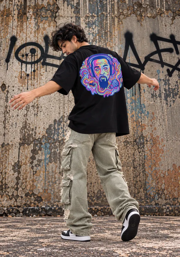 Hue_Nox_Men's_Black_Rapper_3_Graphic_Oversized_T-Shirt