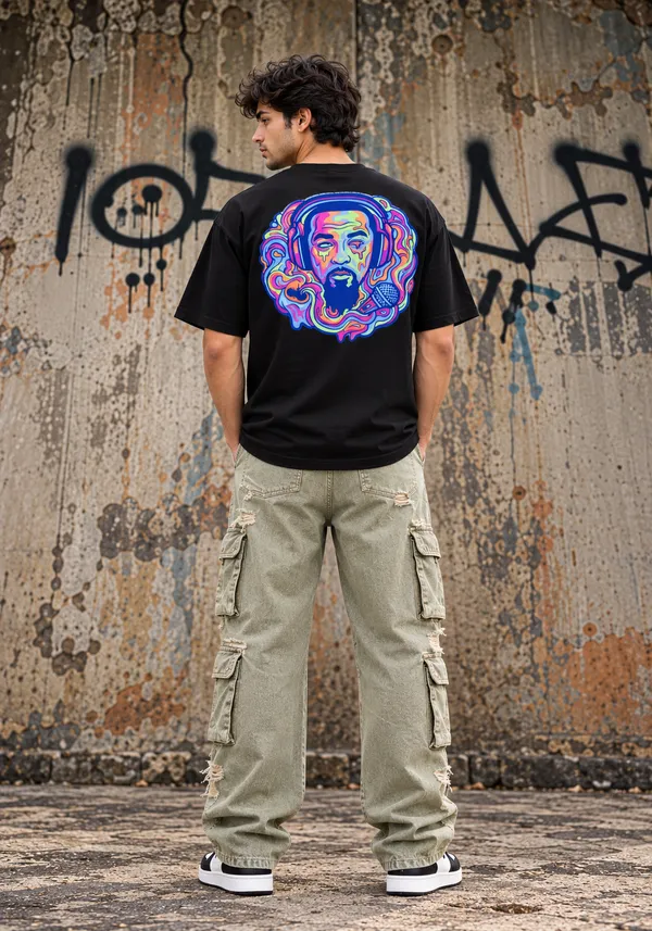 Hue_Nox_Men's_Black_Rapper_3_Graphic_Oversized_T-Shirt
