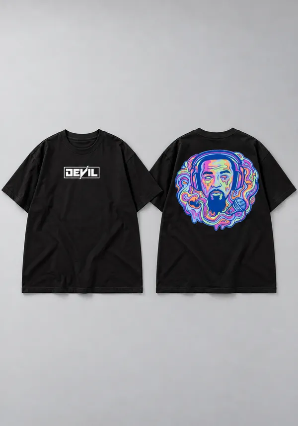 Hue_Nox_Men's_Black_Rapper_3_Graphic_Oversized_T-Shirt