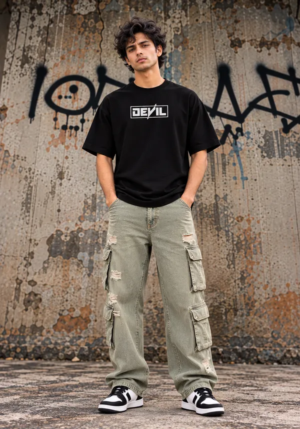 Hue_Nox_Men's_Black_Rapper_3_Graphic_Oversized_T-Shirt