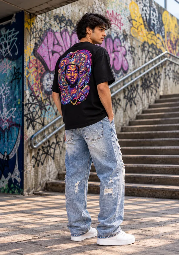 Hue_Nox_Men's_Black_Rapper_1_Graphic_Oversized_T-Shirt