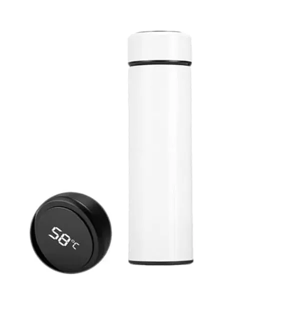 White_Vacuum_Insulated_Water_Bottle_With_Temperature_Display_And_Tea_Filter