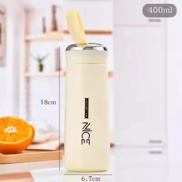 Cream_Insulated_Glass_Water_Bottle_With_Carrying_Strap